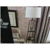 Image 1 : Floor Lamp / matt black with white fabric shade