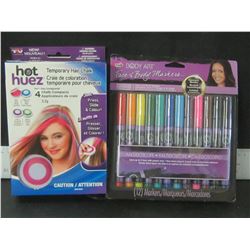 New  Body Art Markers & Temporary Hair Chalk