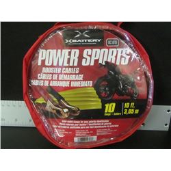 New Power Sports Booster Cables 10 ft / for atv/ sleds / side x sides / bikes