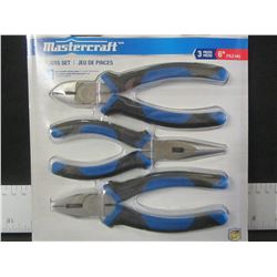 New MasterCraft 3 piece 6" pliers set