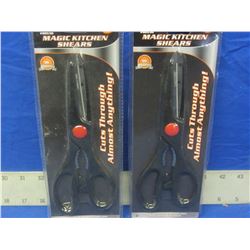 2 New pair of Magic Kitchen Shears / cut through almost anything
