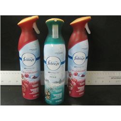Lot of 3 New Febreez air Effects / 2 Cranberry / 1 Pine