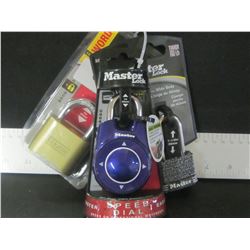 Bundle of 3 New Master Locks / 2 combination locks & 1 keyed