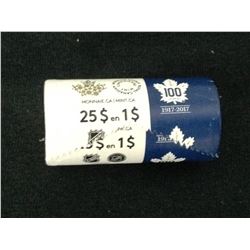 2017 -Roll of Canada 1 dollar BPS 100th Anniversary of Toronto Maple Leaf