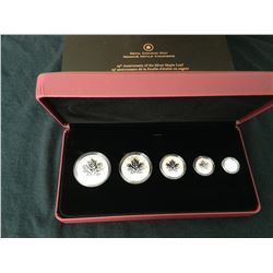 2013 Silver Maple Leaf Fractional Set - 5 coins-1, 1/2, 1/4, 1/10, 1/20oz