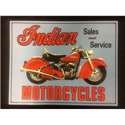 INDIAN MOTORCYCLES TIN SIGN (20" X 16")