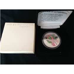 2009 - $5 Fine Silver Coin -Breast Cancer Pink Ribbon