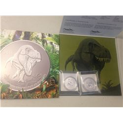 2 X 2016 - $20 Fine Silver Coin - Tyrannosaurus Rex