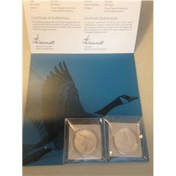 2 X 2014 - $20 Fine Silver Coin - Canada Goose