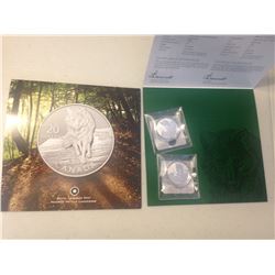 2 X 2013 - $20 Fine Silver Coin - Wolf