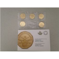2017 - The 100th Anniversary of the Toronto Maple Leafs 5x $1 Coin Pack