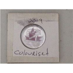 2009 - $0.25 cent Cindy Klassen, Speed Skating, Colourised