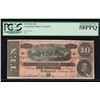 Image 1 : 1864 $10 Confederate States of America Note PCGS 58PPQ