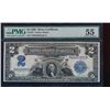 Image 1 : 1899 $2 Mini Porthole Silver Certificate PMG 55