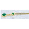 Image 6 : 14KT Yellow Gold Emerald Pendant with Chain