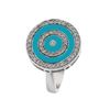 Image 2 : 14KT White Gold 0.69ctw Turquoise and Diamond Ring