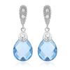 Image 1 : 14KT White Gold 6.25ctw Blue Topaz and Diamond Earrings