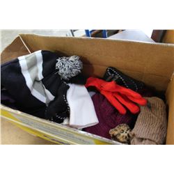 BOX OF MITTENS GLOVES AND TOQUES
