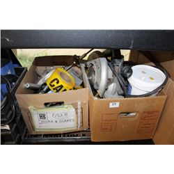 TWO BOXES OF TOOLS AND SHOP SUPPLIES