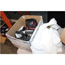 BOX OF FIGHTING EQUIPMENT