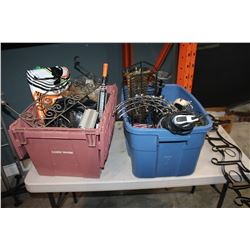 2 TOTES OF PAINTBALL GUN VACCUM AND ESTATE GOODS