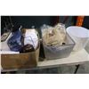 Image 1 : TWO BOXES OF VARIOUS BEDDING AND TOWELS