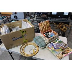 BOX OF CROSSTITCH SUPPLIES