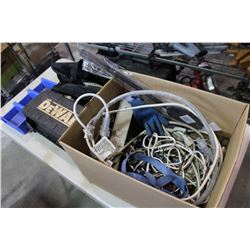 BOX OF TOOLS AND SHOP SUPPLIES