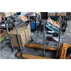 2 ROLLING CHROME 2 TIER ADJUSTABLE RACK
