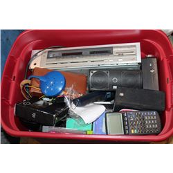 BOX OF ELECTRONICS AND VINTAGE CAMERAS