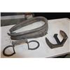 Image 1 : IRON COBBLES AND HORSESHOE BOOT SCRAPER AND HORSE COLLAR