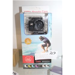 NEW SPORTS ACTION CAMERA, 1080P, WATERPROOF TO 30M, WITH ACCESSORIES AND MOUNTS RETAIL $149