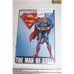 NEW 8X12 TIN SIGN, SUPERMAN, MAN OF STEEL