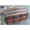 Image 1 : VINTAGE METAL WOOD AND LEATHER BOUND TRUNK