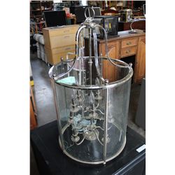METAL AND GLASS MODERN CHANDELIER