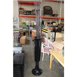 TALL BLACK 4 FOOT RESIN VASE WITH STICKS