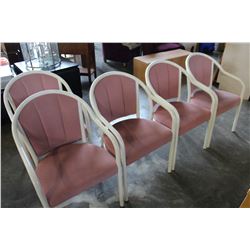 FIVE WHITE DINING CHAIRS