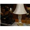Image 1 : EASTERN INLAID DRESSER STAND WITH LAMP AND CRYSTAL LAMP