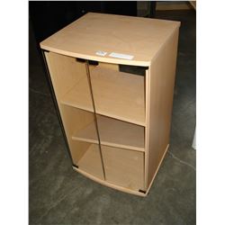 MAPLE ROLLING GLASS DOOR ENTERTAINMENT CABINET