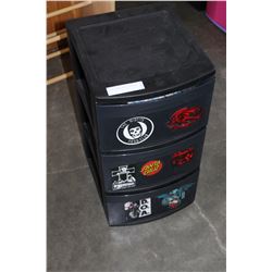 THREE DRAWER BLACK ORGANIZER