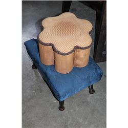 TWO VINTAGE FOOTSTOOLS