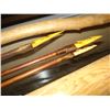Image 3 : THREE WOOD ARROWS AND FISH CLUB AND WALKING STICKS