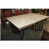 Image 3 : DINING TABLE AND THREE UPOLSTERED MODERN DINING CHAIRS