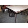 Image 4 : DINING TABLE AND THREE UPOLSTERED MODERN DINING CHAIRS