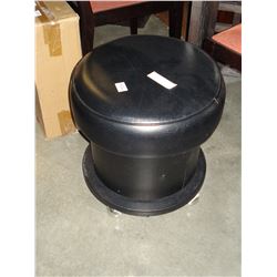 GILBERT AND RYAN LEATHER ROLLING STORAGE OTTOMAN