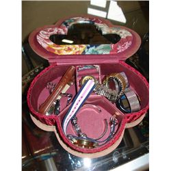 LOT OF WATCHES IN JEWELERY BOX