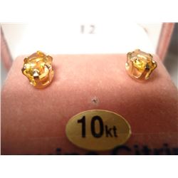 10KT YELLOW GOLD GENUINE CITRINE EARRINGS WITH APPRAISEL $300