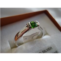 STERLING SILVER GENUINE CHROME DIOPSIDE RING WITH APPRAISEL $300.00