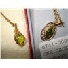 Image 1 : ONE JADE AND ONE PERIDOT PENDANT ON CHAIN