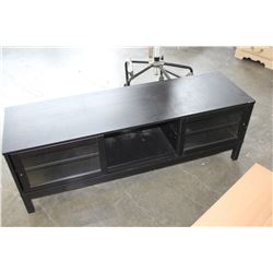 BLACK IKEA SLIDING DOOR ENTERTAINMENT STAND